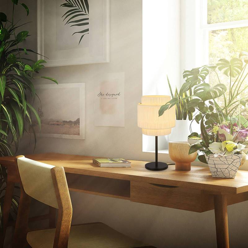 Tischleuchte Papper, naturfarben, Bast, Höhe 50 cm von Briloner