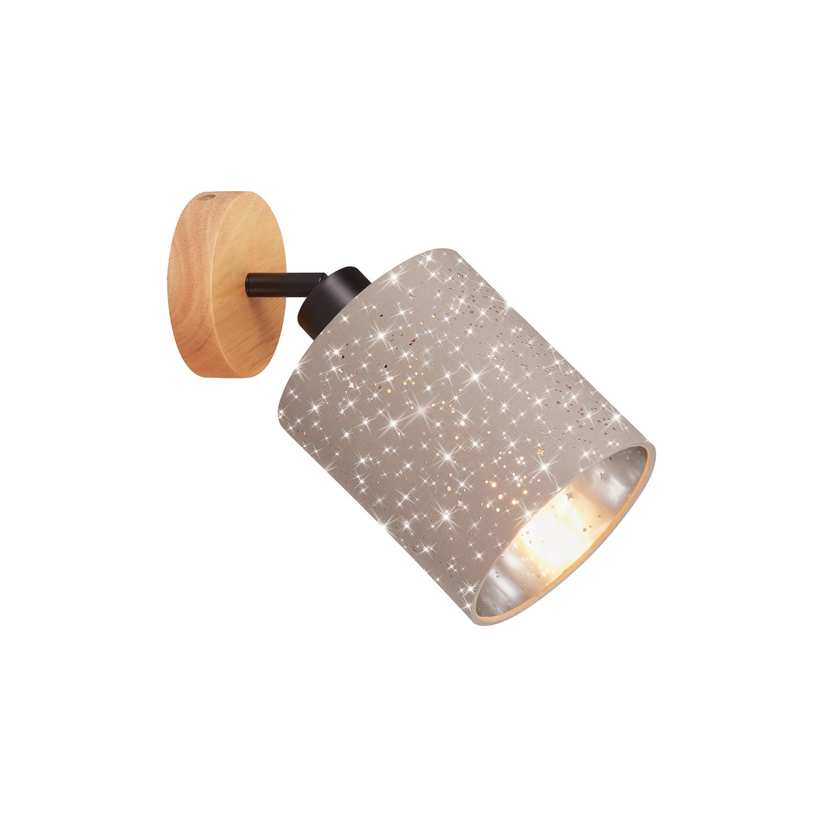 Wandspot Stofa mit Sternendekor, taupe, einflammig Wandspot Stofa mit Sternendekor, taupe, einflammig von Briloner