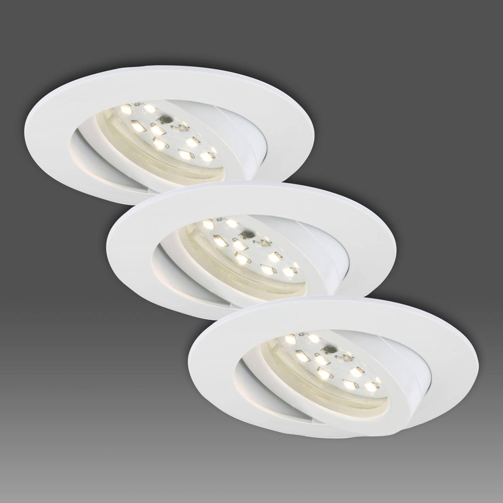 Weißer LED-Einbaustrahler im 3er-Set - schwenkb. Weißer LED-Einbaustrahler im 3er-Set - schwenkb. von Briloner