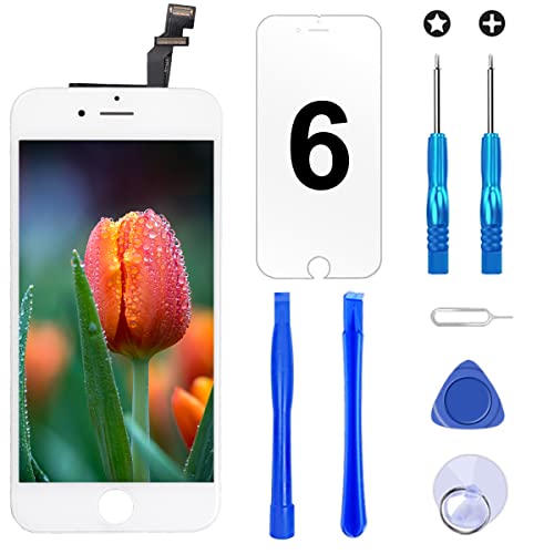 Brinonac Für iPhone 6 Display LCD Touchscreen Digitizer Ersatz Bildschirm Front Komplettes Glas mit Werkzeug und Display Schutzfolie (4,7", Weiß) von Brinonac