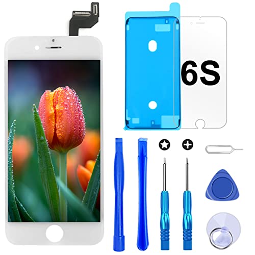 Brinonac Für iPhone 6S Display LCD Touchscreen Digitizer Ersatz Bildschirm Front Komplettes Glas mit Werkzeug und Display Schutzfolie (4,7", Weiß) von Brinonac