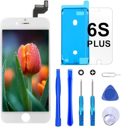 Brinonac Für iPhone 6S Plus Display LCD Touchscreen Digitizer Ersatz Bildschirm Front Komplettes Glas mit Werkzeug und Display Schutzfolie (5,5", Weiß) von Brinonac