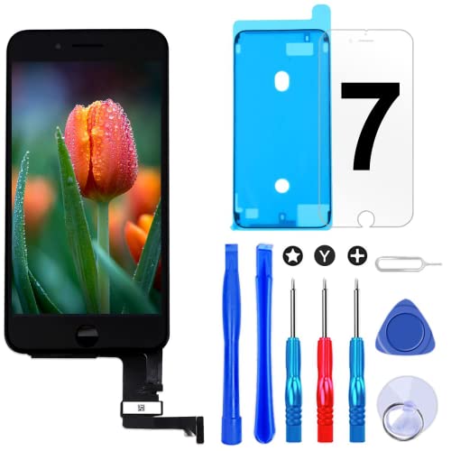 Brinonac Für iPhone 7 Display LCD Touchscreen Digitizer Ersatz Bildschirm Front Komplettes Glas mit Werkzeug und Display Schutzfolie (4,7", Schwarz) von Brinonac