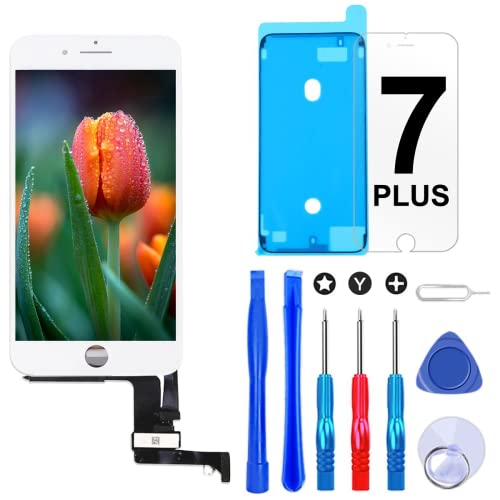 Brinonac Für iPhone 7 Plus Display LCD Touchscreen Digitizer Ersatz Bildschirm Front Komplettes Glas mit Werkzeug und Display Schutzfolie (5,5", Weiß) von Brinonac