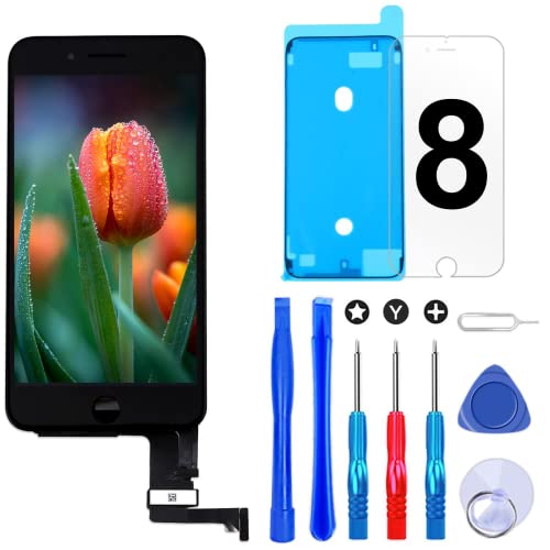 Brinonac Für iPhone 8/SE 2020 Display LCD Touchscreen Digitizer Ersatz Bildschirm Front Komplettes Glas mit Werkzeug und Display Schutzfolie (4,7", Schwarz) von Brinonac