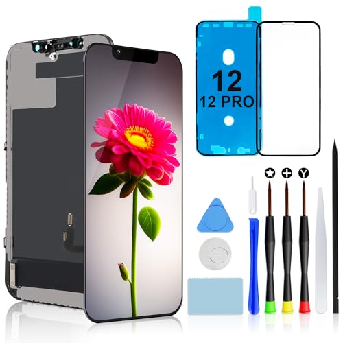 Brinonac für iPhone 12/12 Pro Display Ersatzset - 6,1 Zoll Full HD LCD Bildschirm, Touch-Digitalisierer Montageset mit Reparaturwerkzeugen und gehärtetem Glas Schutzfolie von Brinonac