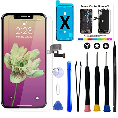 Brinonac für iPhone X Display Ersatzset, 5,8 Zoll Bildschirm Full HD Retina LCD Display COF Touchscreen Digitalisierer Montageset von Brinonac