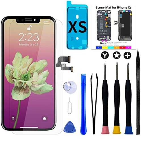 Brinonac für iPhone XS Display Ersatzset, 5,8 Zoll Bildschirm Full HD Retina LCD Display COF Touchscreen Digitalisierer Montageset von Brinonac