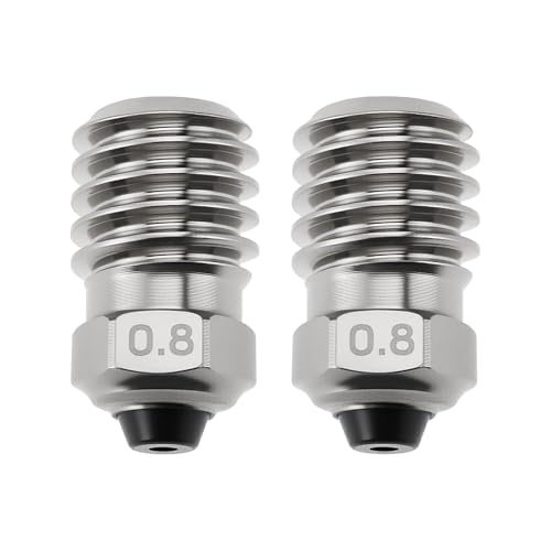 Briny River 2 Stück 0,8 Mm 3D-Druckerdüsen aus Bimetall-Hartstahl Kompatibel mit Bambu Lab X1 P1P P1S Carbon P1S Briny River 2 Stück 0,8 Mm 3D-Druckerdüsen aus Bimetall-Hartstahl Kompatibel mit Bambu Lab X1 P1P P1S Carbon P1S von Briny River