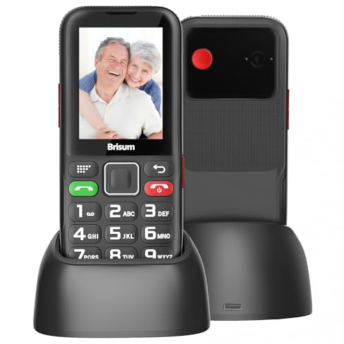 Brisum F22 Seniorenhandy ohne Vertrag | 2500 mAh Akku Lange Standby-Zeit | Dual SIM mit Notruftaste | Rentner Handy große Tasten| Großtastenhandy mit Ladestation | 2,4 Zoll Farbdisplay von Brisum