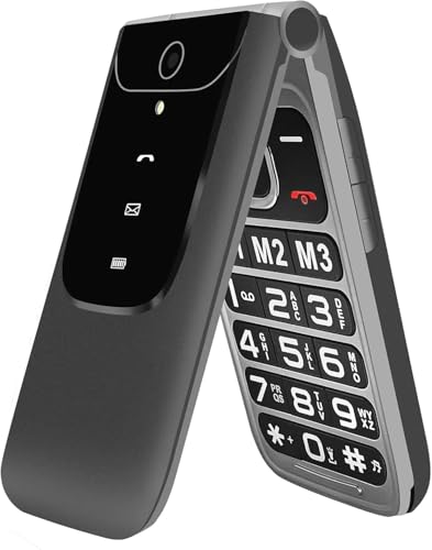 Brisum Simlockfreie Seniorenhandy ohne Vertrag, Klapphandy Mobiltelefon mit Großen Tasten, 2G GSM Handy für Senioren mit 2,4 Zoll Farbdisplay, Dual SIM, SOS Notruftaste, Taschenlampe, FM Radio von Brisum