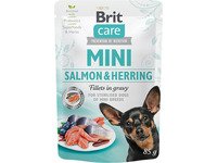 Brit Care Mini w/Salmon+Herring steril. fillets in gravy 85g - (24 pk/ps) von Brit