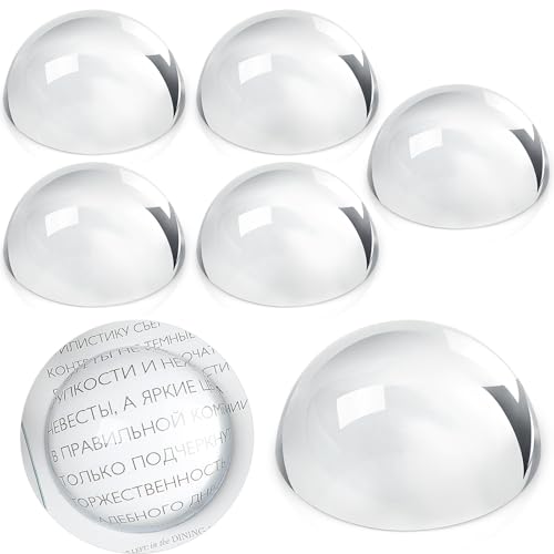 Briwooody Kristallglaslupe, Briefbeschwerer, Leselupe, transparent, optisch, Halbkugellinse für Büro, Schreibtisch, Zuhause, Geschenk, 6 Stück Briwooody Kristallglaslupe, Briefbeschwerer, Leselupe, transparent, optisch, Halbkugellinse für Büro, Schreibtisch, Zuhause, Geschenk, 6 Stück von Briwooody