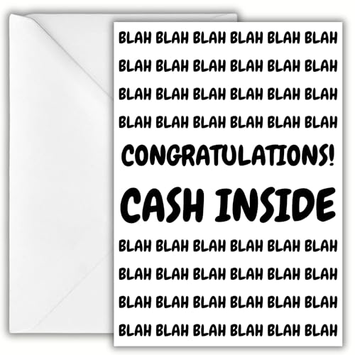 Lustige Grußkarte für Sie und Ihn – Blah Blah Cash Inside – Geburtstagskarte für Männer und Frauen – Geschenke – humorvolle Grußkarte für Erwachsene – Mann – Frau – Sohn – Tochter – Enkelkind von Bro Prints
