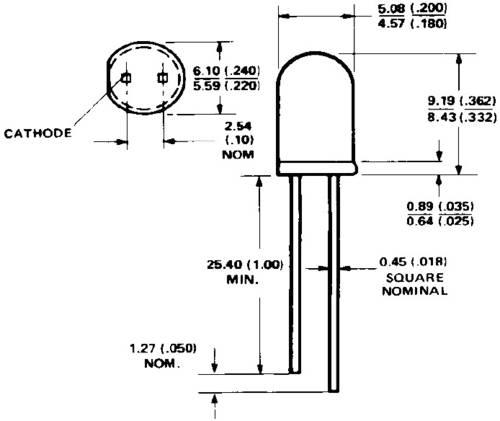 Broadcom HLMP-3401 LED bedrahtet Gelb Rund 5mm 8 mcd 60° 10mA 2V von Broadcom