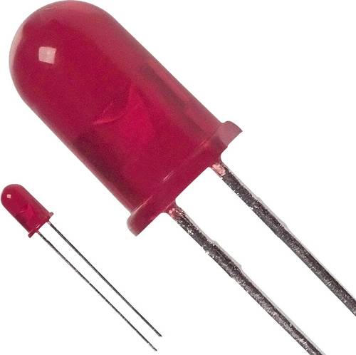 Broadcom HLMP-3600 LED bedrahtet Rot Rund 5mm 2.1 mcd 60° 10mA 5V von Broadcom