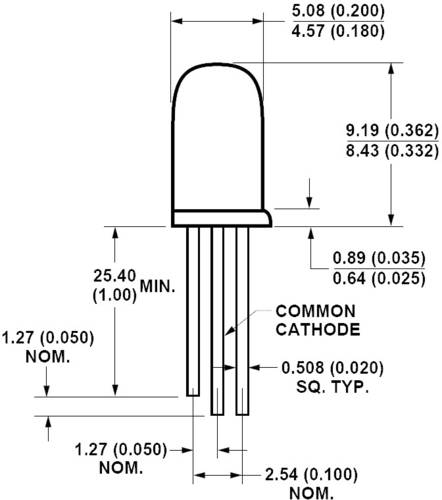 Broadcom HLMP-4000 LED mehrfarbig Rot, Grün Rund 5mm 2.1 mcd, 4.2 mcd 65° 10 mA, 10mA 1.9 V, 2.2V von Broadcom