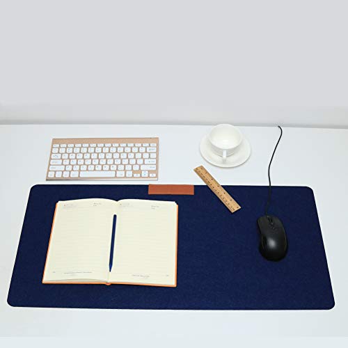 Broadroot 60x30cm Moderne Büro Computer Schreibtisch Tischset Tastatur Mauspad Filz Laptop Kissen Mousepad (Dunkel Blau) von Broadroot