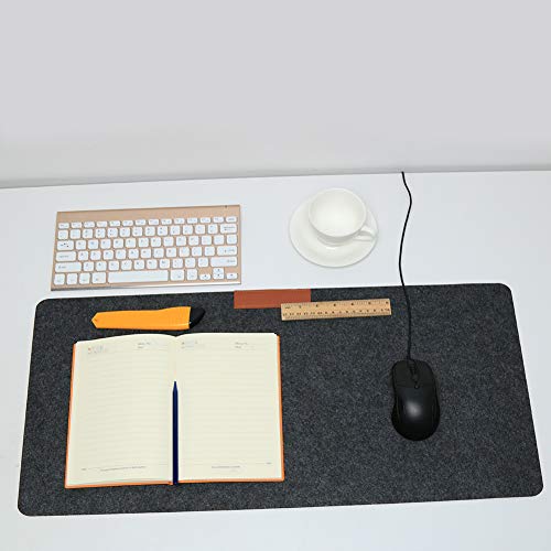 Broadroot 60x30cm Moderne Büro Computer Schreibtisch Tischset Tastatur Mauspad Filz Laptop Kissen Mousepad (Grau) von Broadroot