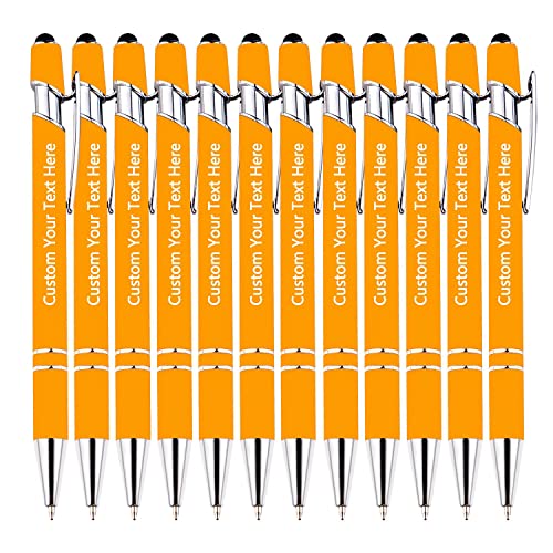 Brocade Creek 12 Stück personalisierter Kugelschreiber mit Namen, weicher schwarzer Kugelschreiber, idealer Stift für Studium, Büro, glattes Schreiben, mittelgroßer schwarzer Tintenstift von Brocade Creek