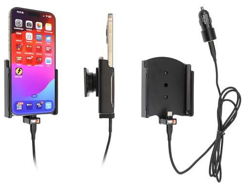 Brodit Gerätehalter 721375 | Made IN Sweden | mit Ladefunktion für Smartphones - Apple iPhone 15 Pro Max von Brodit