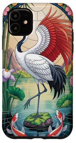 Japanische Vogelberge Fuji Ästhetische Kraniche Anime Japan Hülle für iPhone 11 Japanische Vogelberge Fuji Ästhetische Kraniche Anime Japan Hülle für iPhone 11 von Broke Artist