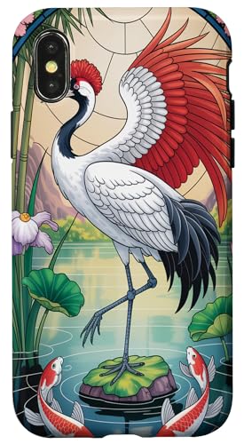 Japanische Vogelberge Fuji Ästhetische Kraniche Anime Japan Hülle für iPhone X/XS Japanische Vogelberge Fuji Ästhetische Kraniche Anime Japan Hülle für iPhone X/XS von Broke Artist