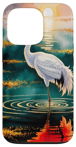 Japanische Vogelkunst Ästhetische Kraniche Anime Japan Kawaii Hülle für iPhone 13 Pro von Broke Artist
