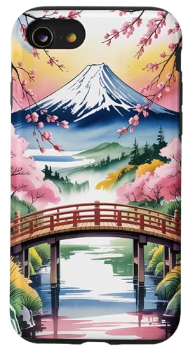 Japanischer Berg Fuji Ästhetischer Anime Japan Kawaii Hülle für iPhone SE (2020) / 7 / 8 von Broke Artist