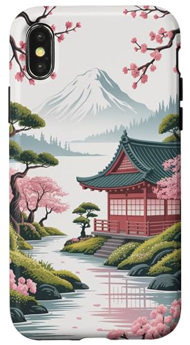 Japanischer Berg Fuji Ästhetischer Anime Japan Kawaii Hülle für iPhone X/XS Japanischer Berg Fuji Ästhetischer Anime Japan Kawaii Hülle für iPhone X/XS von Broke Artist