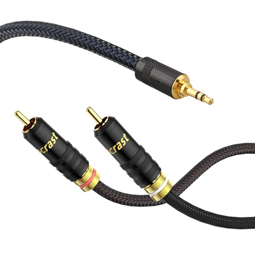Brollitest 3.5 RCA Audio Kabel, 3.5mm Klinke auf 2 x Stereo mit Metallgehäuse und 24k Vergoldetem Rca Stecker für MP3, Tablet, Lautsprecher, Hdtv -1.5M von Brollitest