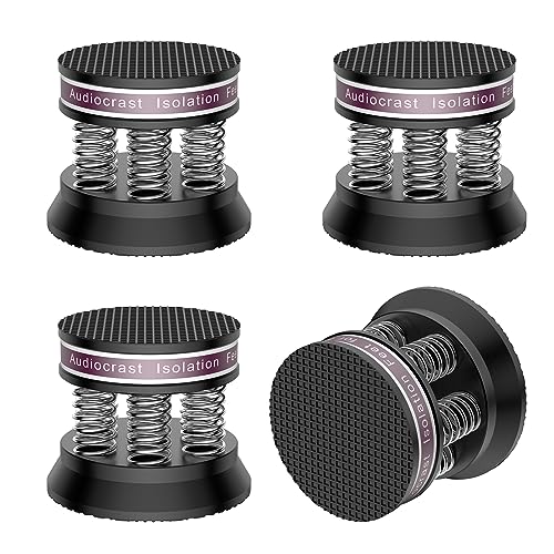 Brollitest 4 Stück HiFi Absorber Füße,Feder High End Lautsprecher Füße 38.5mm×43mm Dämpfer Shock Absorber für Lautsprecher,subwoofer füße von Brollitest