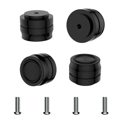 Brollitest HiFi Lautsprecher Füße, 33 * 22mm Absorber Füße,Schwarz 4 Stück Gerätefüße HiFi, für subwoofer Plattenspieler Verstärker CD Player Etc von Brollitest