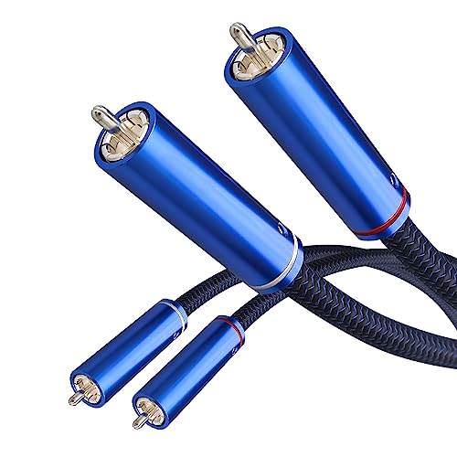 Brollitest High-End Cinch Kabel ，Versilberte Leiter Aus Sterlingsilber Hifi Chinch Kabel,2 X 2 Stecker, Stereo-Audiokabel,Für Cds, Verstärker, Audiogeräte, Decoder (2M) von Brollitest