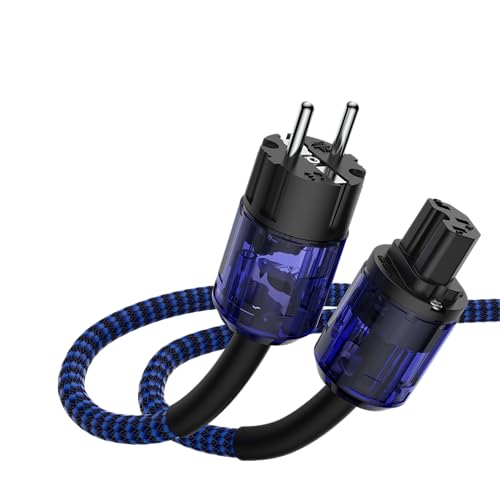 Brollitest High End HiFi Netzkabel C15 Stromkabel mit EU IEC Schuko Stecker für Audio, Verstärker, Subwoofer, Filter, DV/AV (1M) von Brollitest