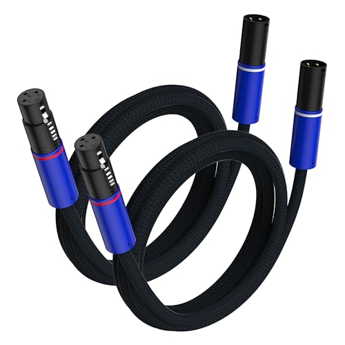 Brollitest High End Xlr Kabel,Audiokabel 3-Poliges Symmetrisches Kabel,1 Paar Symmetrische Kabel Stecker/Buchse，Für Monitorlautsprecher, Mischpultlautsprecher, Studiomikrofone (2M) von Brollitest