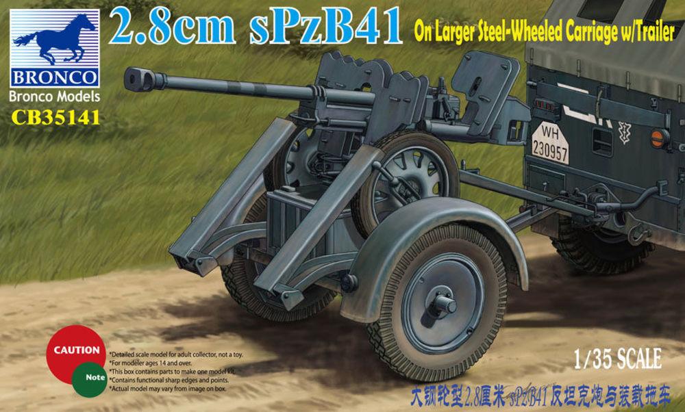 2.8cm sPzb41 On Larger Steel-Wheeled carriage w/Traile 2.8cm sPzb41 On Larger Steel-Wheeled carriage w/Traile von Bronco Models
