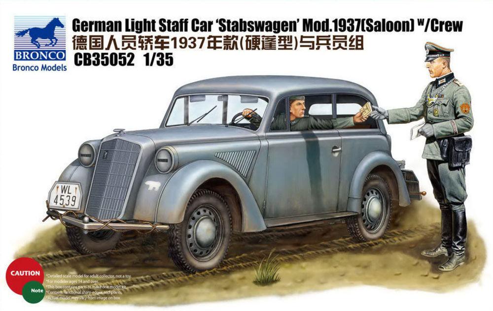German Light Staff Car w/Crew (2 Fig) von Bronco Models