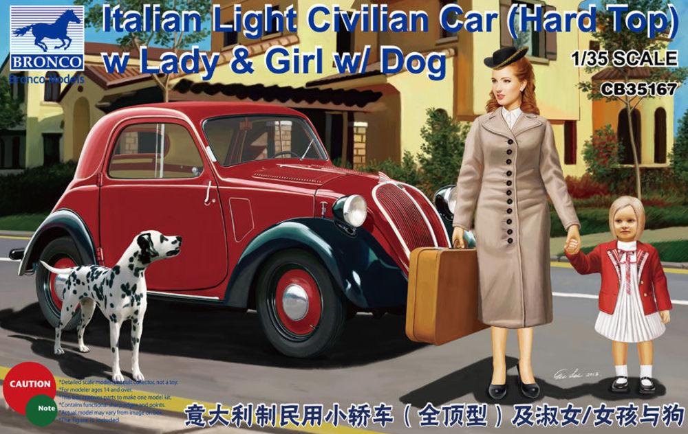 Italian Light Civilian Car (Hard Top) w/Lady & Girl von Bronco Models