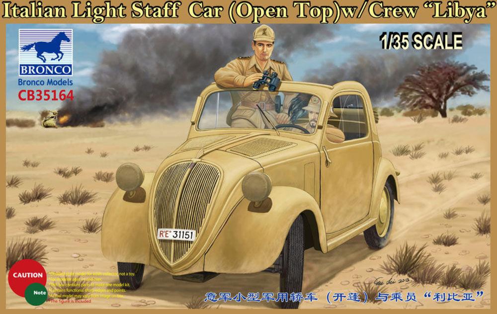 Italian Light Staff Car(Open Top) w/Crew Libya von Bronco Models