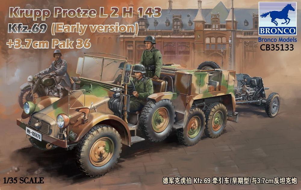 Krupp Protze Kfz.69 L 2 H 143 with 3.7cm Pak 36 (Early version) von Bronco Models