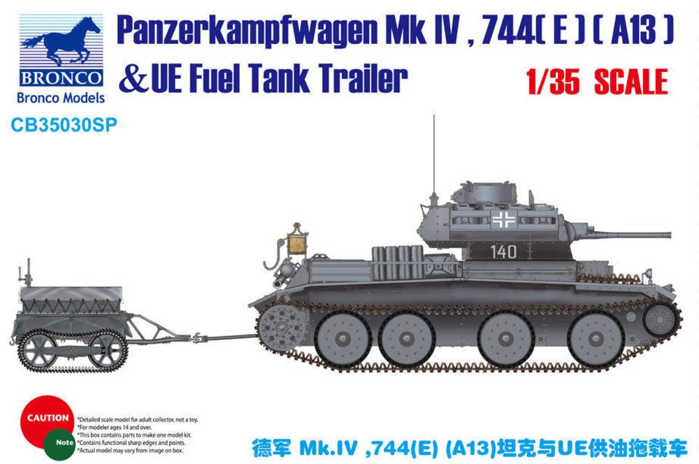 Panzerkampfwagen Mk.IV.744(E)(A13)& UE Trailer von Bronco Models