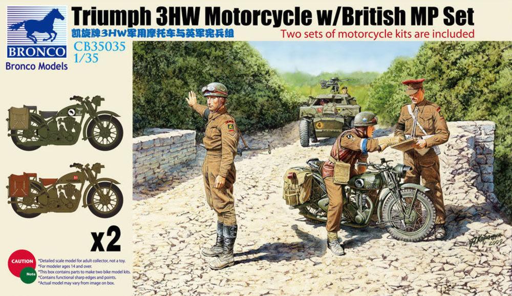 Triumph 3HW Motorcycle w/MP Figure Set von Bronco Models