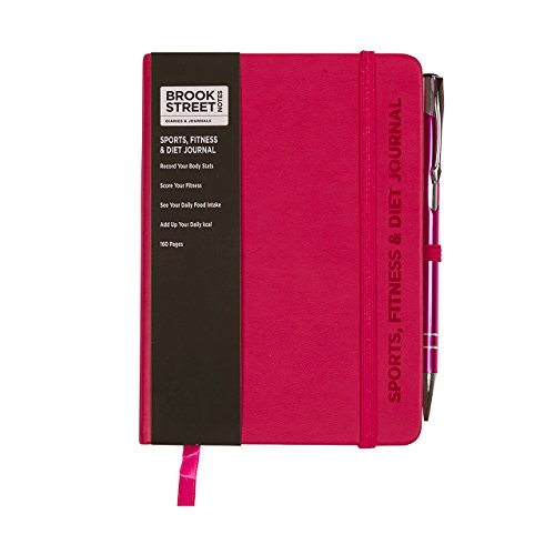 DIN A6 Notizbuch für Sport, Fitness und Ernährung A6 fuchsia pink von Brook Street Notes