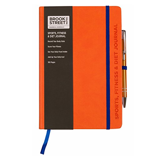 Notizbuch für Sport, Fitness und Ernährung, DIN A5 A5 hellorange von Brook Street Notes