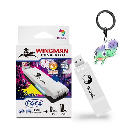 Brook Wingman FGC2 Konverter mit Schlüsselanhänger – Arcade-Joystick-Adapter-Gamepad für PS5 & PC, unterstützt alle PS5-Spiele (offizielle Exklusive Version) von Brook