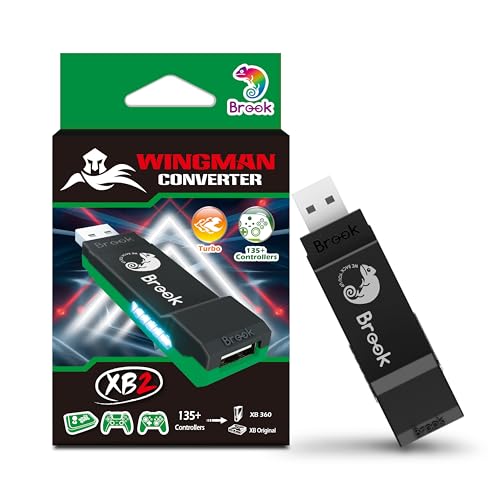 Brook Wingman XB 2 Konverter - Wireless Controller Adapter für Xbox Konsolen und PC, unterstützt Remap und einstellbare Turbo von Brook