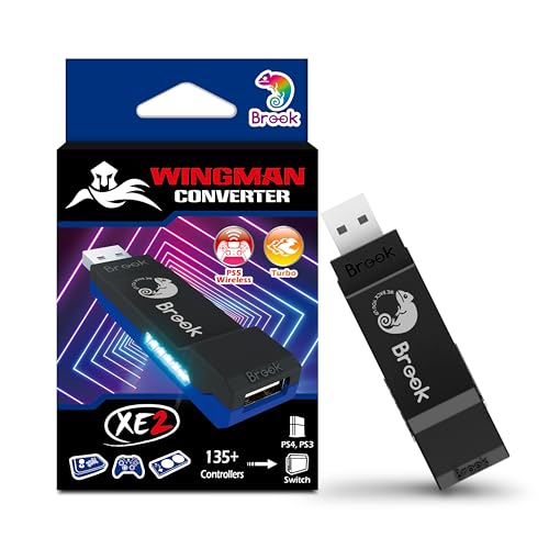Brook Wingman XE 2 Konverter - Zwei in Eins Wireless Controller Adapter für PS, Switch Konsolen und PC, unterstützt Remap Adjustable Turbo, Blau Brook Wingman XE 2 Konverter - Zwei in Eins Wireless Controller Adapter für PS, Switch Konsolen und PC, unterstützt Remap Adjustable Turbo, Blau von Brook