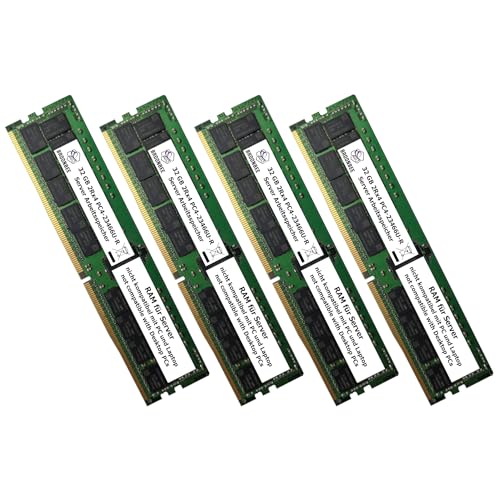 Broonbee Server Arbeitsspeicher | 128 GB (4X 32 GB) DDR4 2933 MHz RAM | Memory Upgrade für Dell PowerEdge R740xd2 R7415 R7425 | LRDIMM ECC REG | PC4-23466U-R CL21 von Broonbee
