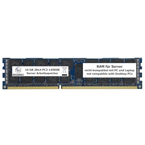 Broonbee Server Arbeitsspeicher | 16 GB DDR3 1866 MHz RAM | Memory Upgrade für Supermicro X9DAX-7TF X9DAX-iF X9DAX-iF-HFT | RDIMM ECC REG | PC3-14900R CL13 von Broonbee